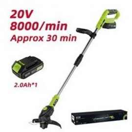 Триммер аккумуляторный Deli DG305-1 (1АКБ*2Ач + ЗУ, 20V), диаметр скашивания 260мм, макс. обороты двигателя 8000об/мин
