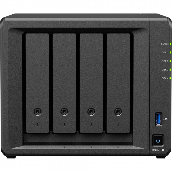Платформа СХД Synology DS925+ 4 Bay (Max.9) 2xM.2 2xGLAN 4GB (Max.32GB) DDR4 2xUSB