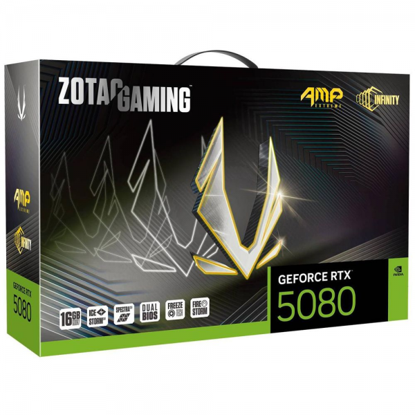 Видеокарта Zotac RTX5080 AMP EXTREME INFINITY 16GB GDDR7 256 3xDP HDMI 3FAN PREMIUM PACK