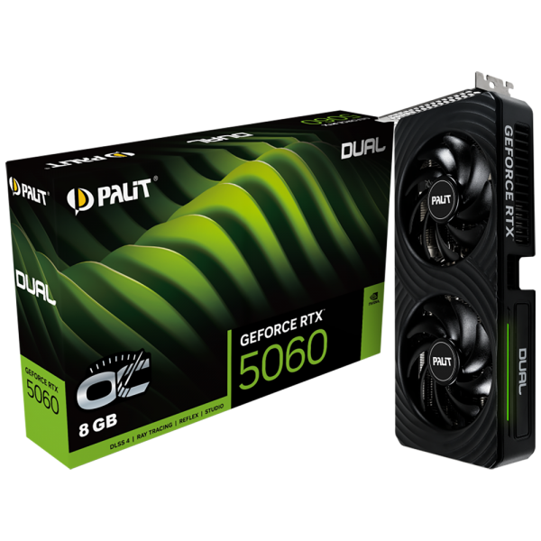 Видеокарта Palit RTX5060 DUAL OC 8GB GDDR7 128bit 3xDP HDMI 2FAN RTL
