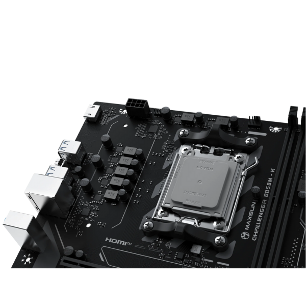 Материнская плата Maxsun MS-Challenger B850M-K B850, AM5, 2*DDR5, 1*PCIEx16, 1*PCIEx1, 1*M.2, 6*USB3.2Gen1, 4*USB2.0, 2*SATA3.0, 1G, HDMI, M-ATX, RTL