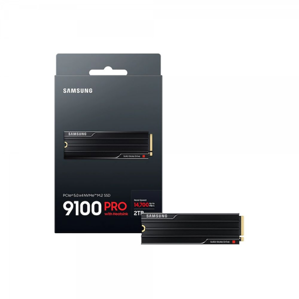 Твердотельный накопитель SSD Samsung M.2 2280 2TB 9100 PRO Black Client SSD PCIe Gen5x4 with NVMe, 14700/13400, IOPS 1850/2600K, MTBF 1.5M, 3D NAND, 2048MB, 1200TBW, 0,33DWPD, RTL