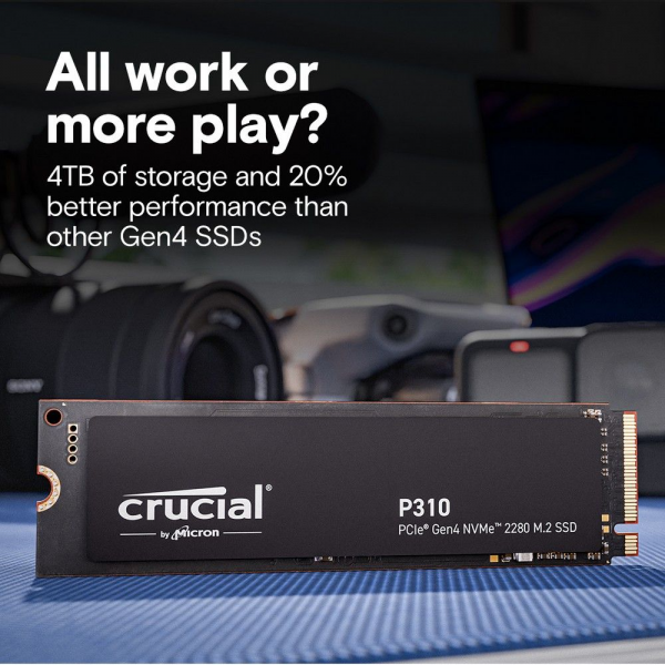Твердотельный накопитель SSD Crucial P310 500GB PCIe Gen4 NVMe 2280 M.2 SSD CT500P310SSD8
