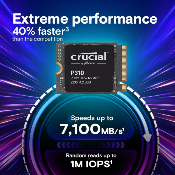 Твердотельный накопитель SSD Crucial P310 2TB PCIe Gen4 NVMe 2230 M.2 SSD CT2000P310SSD2