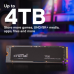 Твердотельный накопитель SSD Crucial T705 1TB PCIe Gen5 NVMe M.2 SSD CT1000T705SSD3