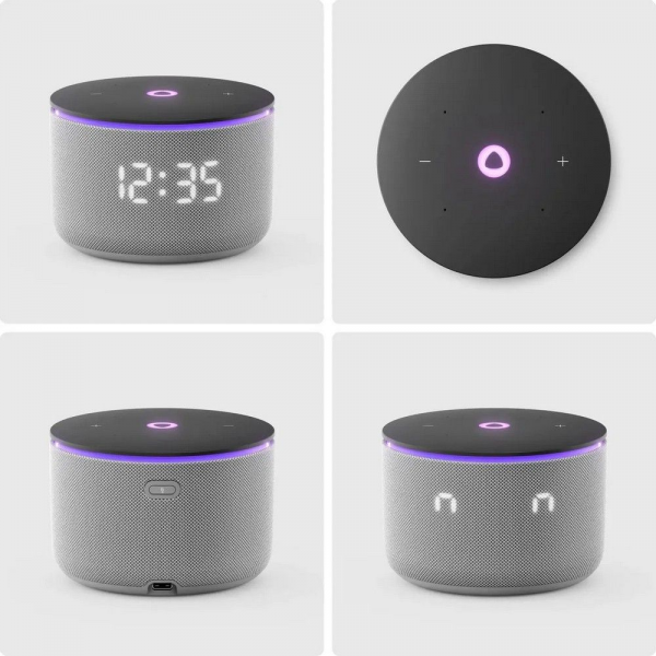 Умная колонка Яндекс Станция Мини 3 Про с Алисой, Zigbee, серый ( YNDX00059GRY)