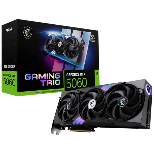 Видеокарта MSI RTX5060 GAMING TRIO OC 8GB GDDR7 128bit 3xDP HDMI 3FAN RTL