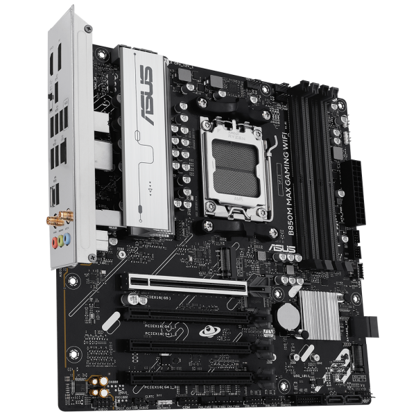 Материнская плата ASUS B850M MAX GAMING WIFI AM5 mATX 4xDDR5 4xPCIEx16 3xM.2 USB-C DP HDMI GLAN Wi-Fi 6