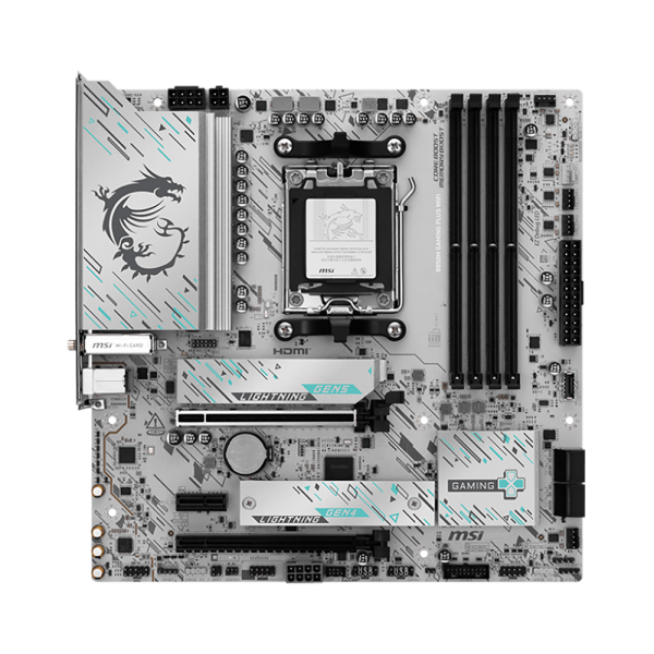 Материнская плата MSI B850M GAMING PLUS WIFI B850, AM5, 4*DDR5, 4*PCIEx16, 1*PCIEx1, 3*M.2, 3*TypeC, 1*USB3.2Gen2, 5*USB3.2Gen1, 8*USB2.0, 4*SATA3.0, 5G, DP, ATX, RTL