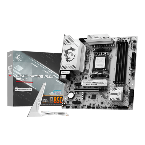 Материнская плата MSI B850M GAMING PLUS WIFI6E B850, AM5, 4*DDR5, 1*PCIEx16, 2*PCIEx1, 2*M.2, 2*TypeC, 3*USB3.2Gen2, 6*USB3.2Gen1, 4*USB2.0, 4*SATA3.0, 2.5G, DP, HDMI, M-ATX, RTL