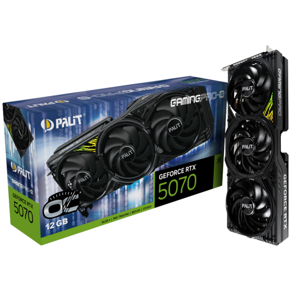 Видеокарта Palit RTX5070 GAMINGPRO-S OC 12GB GDDR7 192bit 3xDP HDMI 3FAN RTL