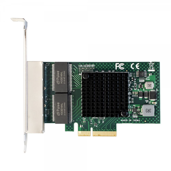 Сетевой адаптер ExeGate EXE-BCM5719 (PCI-E x4 v2.0, порты 4xRJ45, 10/100/1000Mbps, Gigabit Chipset B)