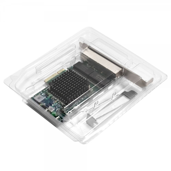 Сетевой адаптер ExeGate EXE-BCM5719 (PCI-E x4 v2.0, порты 4xRJ45, 10/100/1000Mbps, Gigabit Chipset B)