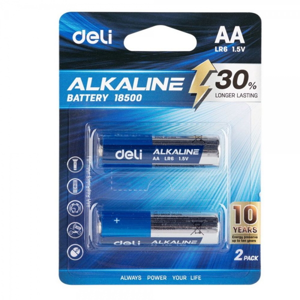 Батарейки Deli E18500 AA LR6 1.6V (2 шт) bp Bad Pack