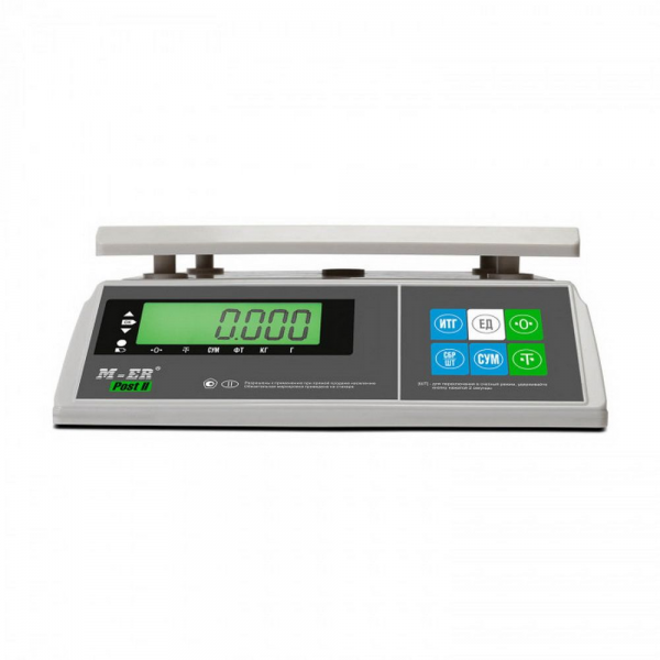 Фасовочные настольные весы M-ER 326AFU-15.1 LCD белые, 15кг.(3060)