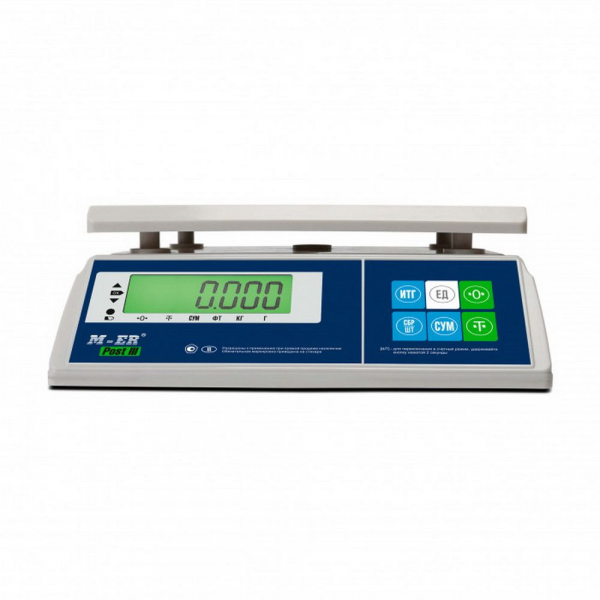 Фасовочные настольные весы M-ER 326 AFU-6.1 "Post III" LCD, белые, 6кг. (3734)