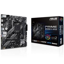 Материнская плата ASUS PRIME B550M-K ARGB AM4 mATX 2xDDR4 PCIEx16 PICEx1 2xM.2 DP HDMI GLAN