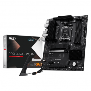 Материнская плата MSI PRO B850-S WIFI6E B850, AM5, 4*DDR5, 2*PCIEx16, 1*PCIEx1, 2*M.2, 2*TypeC, 3*USB3.2Gen2, 6*USB3.2Gen1, 4*USB2.0, 4*SATA3.0, 2.5G, DP, HDMI, ATX, RTL