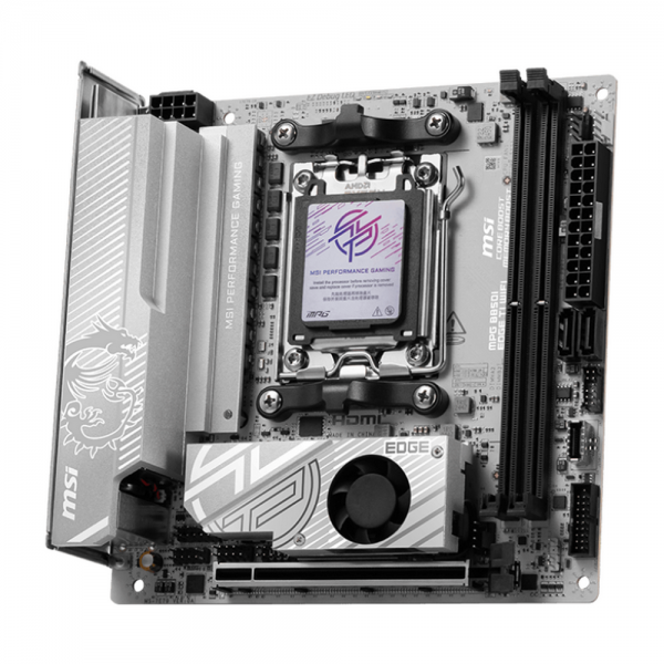 Материнская плата MSI MPG B850I EDGE TI WIFI B850, AM5, 2*DDR5, 1*PCIEx16, 2*M.2, 2*TypeC, 3*USB3.2Gen2, 4*USB3.2Gen1, 2*USB2.0, 2*SATA3.0, 5G, HDMI, ITX, RTL