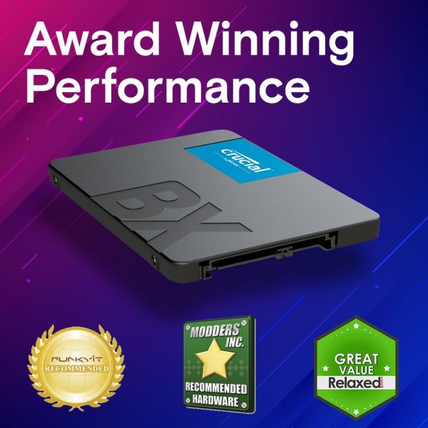Твердотельный накопитель SSD Crucial 2.5" 4000GB BX500 Client SSD CT4000BX500SSD1 7mm, SATA3, 3D TLC, R/W 560/510MB/s, IOPs 95 TBW 1000, DWPD 0.23