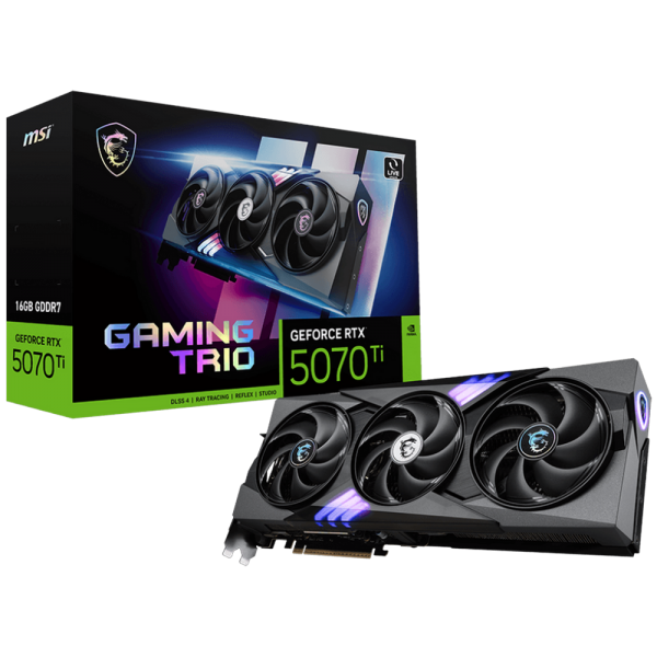 Видеокарта MSI RTX5070Ti GAMING TRIO 16GB GDDR7 256bit 3xDP HDMI 3FAN RTL