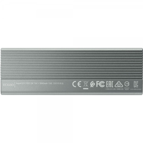 Корпус для HDD/SSD M.2 ADATA External SSD Enclosure EC680 USB 3.2 Gen2, NVMe/SATA, RGB, Titanium Grey, RTL