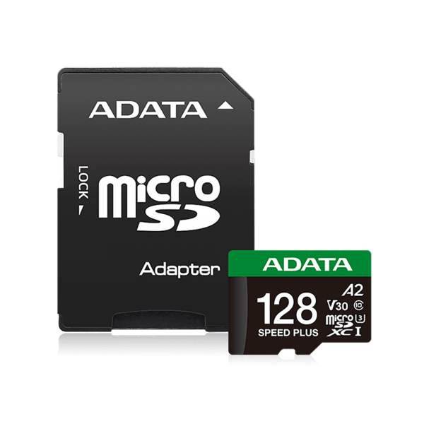 Карта памяти microSDXC 128GB ADATA Speed Plus UHS-I U3/V30/A2, up to 180/160 MB/s, Durable (Water-/Shock-/X-Ray-Proof)