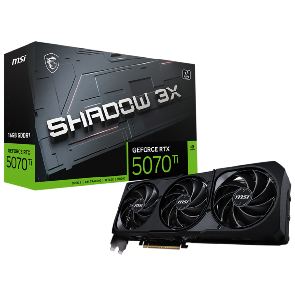 Видеокарта MSI RTX5070Ti SHADOW 3X 16GB GDDR7 128bit 3xDP HDMI 2FAN RTL