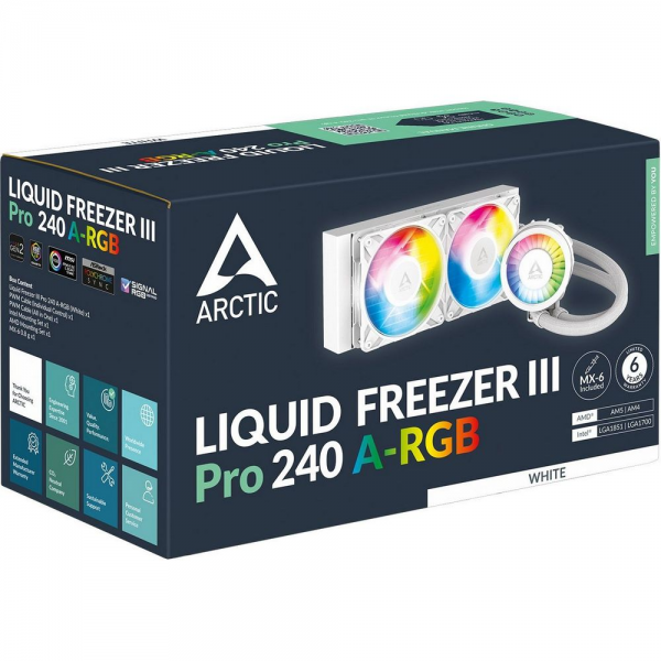 Жидкостная система охлаждения Cooling Arctic Liquid Freezer III Pro 240 A-RGB (White) Multi Compatible All-In-One CPU Water Cooler (ACFRE00186A)