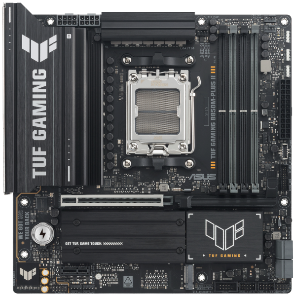 Материнская плата ASUS TUF GAMING B850M-PLUS II AM5 mATX 4хDDR5 PCIEx16 PCIEx1 USB-C DP HDMI 3xM.2 2.5GLAN