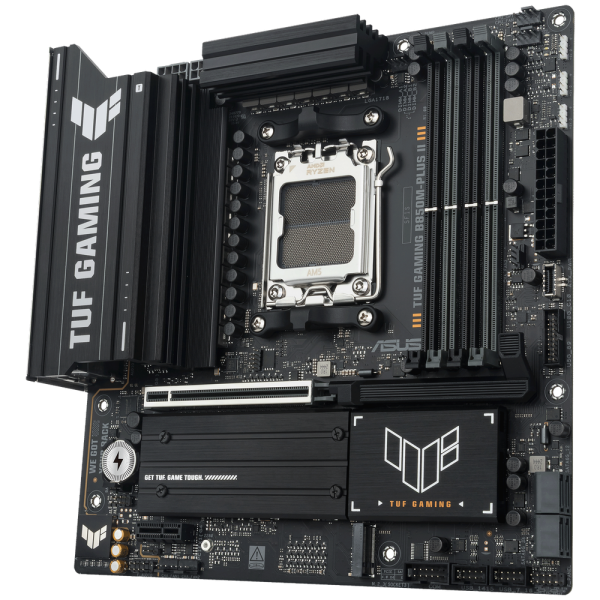 Материнская плата ASUS TUF GAMING B850M-PLUS II AM5 mATX 4хDDR5 PCIEx16 PCIEx1 USB-C DP HDMI 3xM.2 2.5GLAN