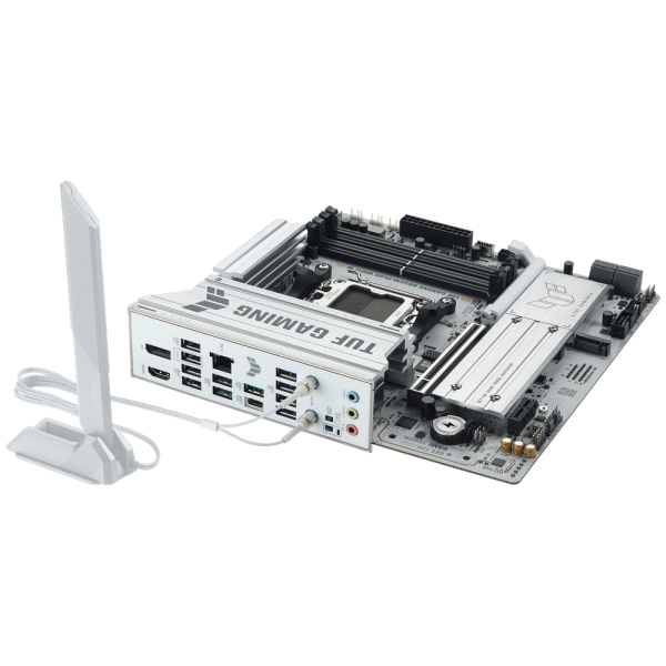 Материнская плата ASUS TUF GAMING B850M-PLUS WIFI7 W AM5 mATX 4xDDR5 PCIEx16 PCIEx1 3xM.2 USB-C DP HDMI 2.5GLAN WiFi 7
