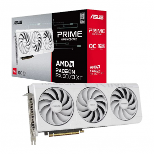 Видеокарта ASUS RX9070XT PRIME WHITE OC 16GB GDDR6 256bit 3xDP HDMI 3FAN RTL (PRIME-RX9070XT-O16G-WHITE)