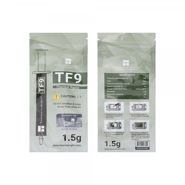 Термопаста Thermal Grease Thermalright TF9 1.5g / bag+spatula