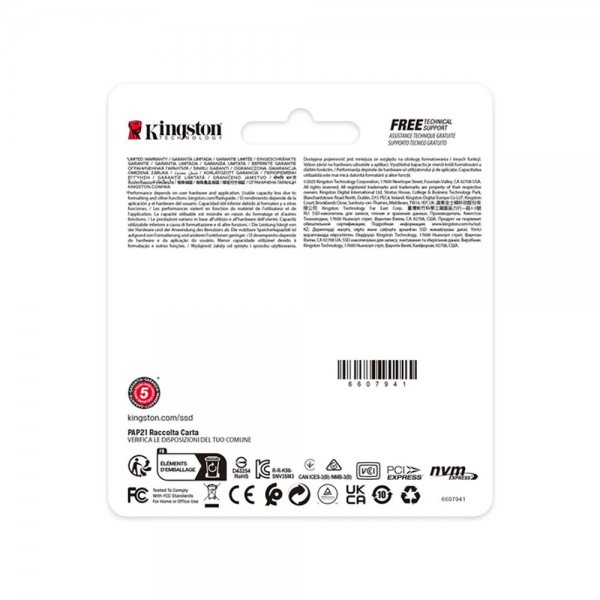 Твердотельный накопитель SSD Kingston NV3 SNV3SM3/500G 500GB, M.2 2230, PCIe 4.0 x4, NVMe, M.2