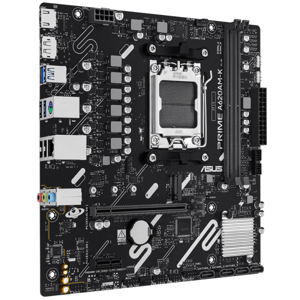 Материнская плата ASUS PRIME A620AM-K AM5 mATX 2xDDR5 PCIEx16 PCIEx1 M.2 DP HDMI GLAN