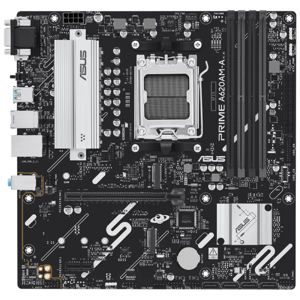 Материнская плата ASUS PRIME A620AM-A-CSM AM5 mATX 4xDDR5 PCIEx16 PCIEx1 2xM.2 DP HDMI VGA GLAN