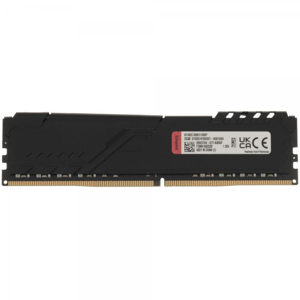 Модуль памяти Kingston 16GB DDR4 3200 DIMM FURY Beast Black Gaming Memory KF432C16BB1/16WP Non-ECC, CL16, 1.35V, 1Gx8,