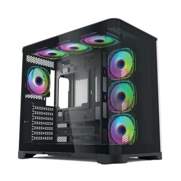 Корпус для ПК Forza Forza FZ-G42B Seaview TG ATX Case, black, w/o psu, Curved Tempered glass front panel, 1x3,5", 3x2,5