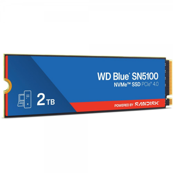Твердотельный накопитель SSD Western Digital M.2 2280 2TB Green SN5100 WDS200T5B0E PCIe Gen4 x4, 7100MBs/6700MBs, TBW 900