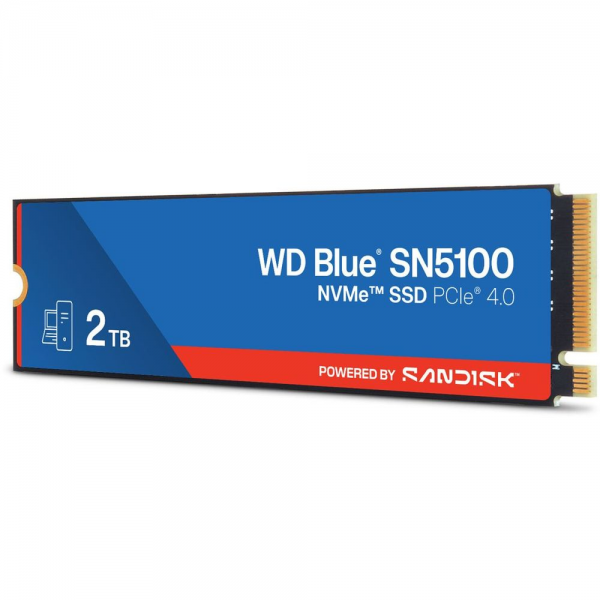 Твердотельный накопитель SSD Western Digital M.2 2280 2TB Green SN5100 WDS200T5B0E PCIe Gen4 x4, 7100MBs/6700MBs, TBW 900