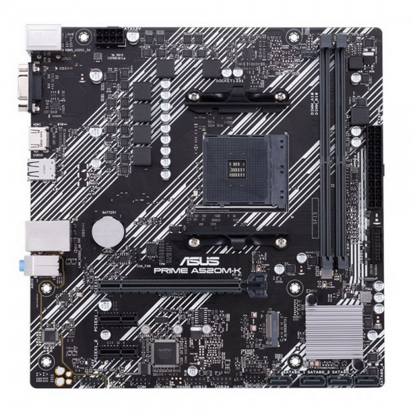 Материнская плата ASUS Bad Pack PRIME A520M-K AM4 mATX 2xDDR4 PCI-Ex16 2xPCI-Ex1 M.2 HDMI VGA GLAN {10} bp