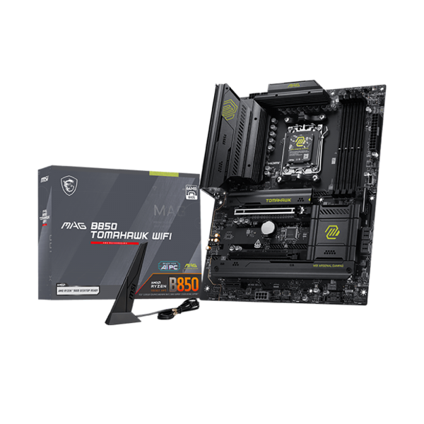 Материнская плата MSI MAG B850 TOMAHAWK WIFI B850, AM5, 4*DDR5, 2*PCIEx16, 1*PCIEx1, 3*M.2, 3*TypeC, 2*USB3.2Gen2, 4*USB3.2Gen1, 8*USB2.0, 4*SATA3.0, 5G, HDMI, ATX, RTL