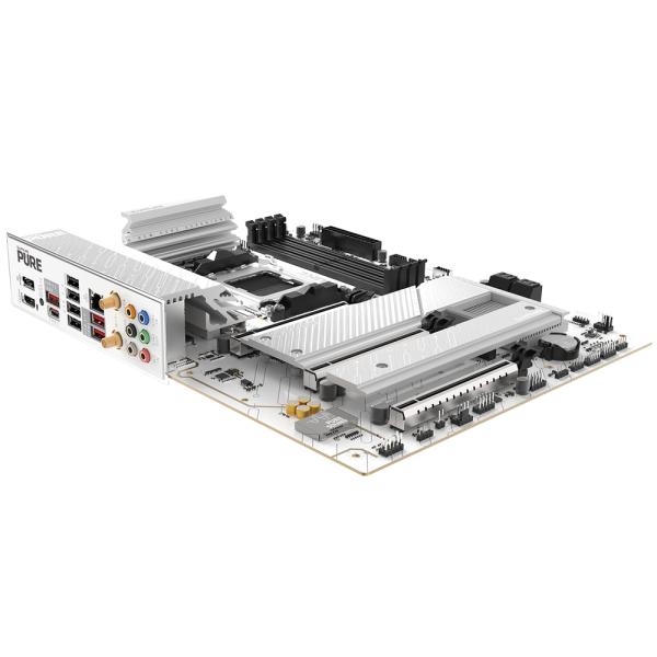 Материнская плата Sapphire B850A PURE WIFI7 B850, AM5, 4*DDR5, 3*PCIEx16, 3*M.2, 2*TypeC, 3*USB3.2Gen2, 2*USB3.2Gen1, 6*USB2.0, 4*SATA3.0, 2.5G, DP, HDMI, ATX, RTL