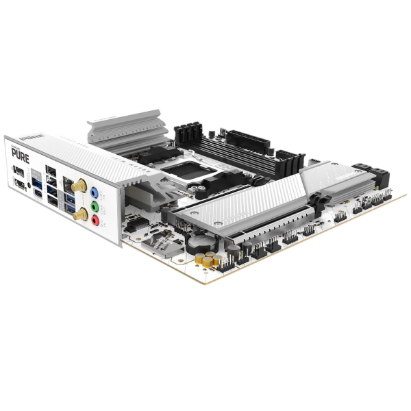 Материнская плата Sapphire B850M PURE WIFI B850, AM5, 4*DDR5, 2*PCIEx16, 2*M.2, 2*TypeC, 3*USB3.2Gen2, 2*USB3.2Gen1, 6*USB2.0, 4*SATA3.0, 2.5G, DP, HDMI, M-ATX, RTL