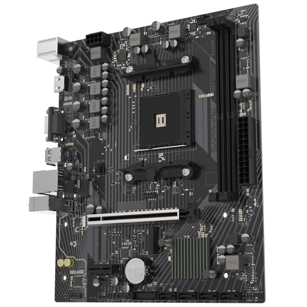 Материнская плата Sapphire A520M-E A520, AM4, 2*DDR4, 1*PCIEx16, 1*PCIEx1, 1*M.2, 6*USB3.2Gen1, 4*USB2.0, 4*SATA3.0, 1G, HDMI, M-ATX, RTL