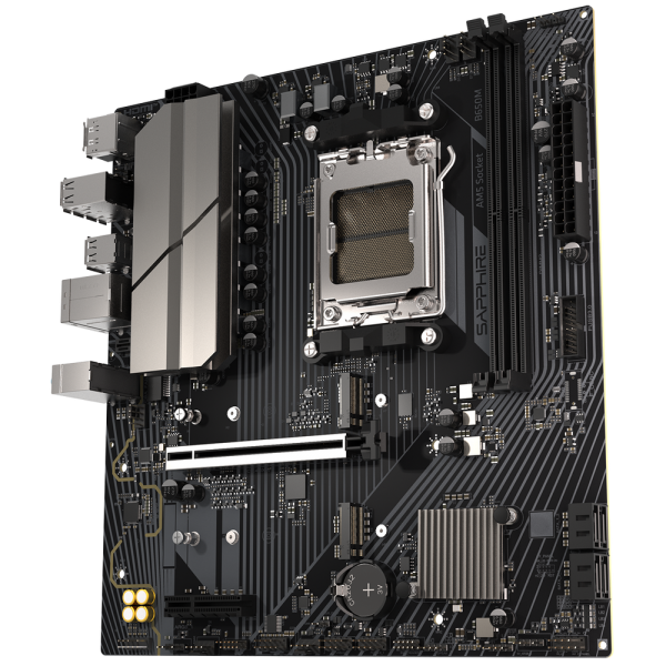 Материнская плата Sapphire B650M-E B650, AM5, 2*DDR5, 1*PCIEx16, 1*PCIEx4, 2*M.2, 4*USB3.2Gen1, 10*USB2.0, 4*SATA3.0, 2.5G, DP, HDMI, M-ATX, RTL