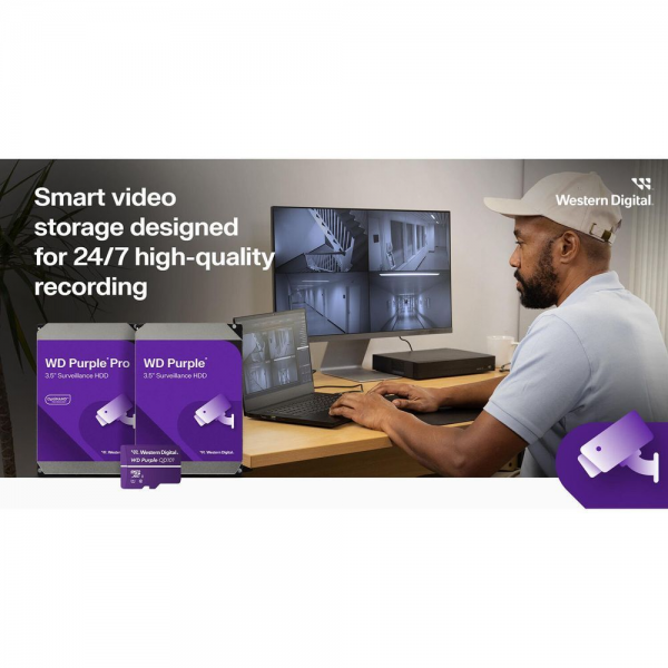 Жесткий диск Western Digital 3TB WD34PURZ HDD 3.5" Purple, SATA 6Gb / s (SATA-III), CMR