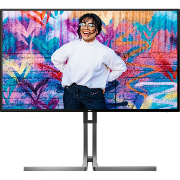 Монитор 27" AOC U27U3CV Nano IPS, 3840x2160, 60Hz, 4ms, 400сd/m, 1300:1, HDR10 | 2xHDMI(2.0), DP(1.4), Type-C(PD-96W), 4xUSB 3.2, RJ45 | HAS, Pivot, Swivel, InPSU, Speakers, Vesa 100, Black
