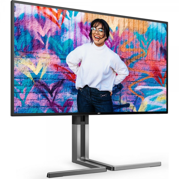 Монитор 27" AOC U27U3CV Nano IPS, 3840x2160, 60Hz, 4ms, 400сd/m, 1300:1, HDR10 | 2xHDMI(2.0), DP(1.4), Type-C(PD-96W), 4xUSB 3.2, RJ45 | HAS, Pivot, Swivel, InPSU, Speakers, Vesa 100, Black